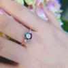 Kuoit 2CT lab grown Alexandrite Gemstone Ring for Women 925 Sterling Silver 585 rose gold hexagon Luxury Ring Fine jewerely 2201218921138