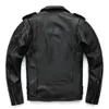 Maplesteed Klasik Motosiklet Ceketler Erkekler Deri Ceket 100% Doğal Buzağı Cilt Kalın Moto Ceket Kış Kol 61- LJ201029