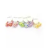 Mode 12 stks bloem haren touwen voor kinderen hot selling groothandel haar ringen voor meisjes 6 kleur
