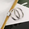 Stainless Steel 2 Pcs Band Ring African Crystal Wedding Engagement Women Finger Hot Selling Ring Set