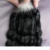 100g حلقة موجة عميقة الشعر الدائري 100 Human Micro Bead Links Machine Made Remy Hair Extension8833331