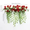 1M personnalisé arrangement de fleurs artificielles avec suspendus saule plantes vertes décor arc de mariage toile de fond fête événement fleur en soie Row291z