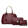 HBP女性のバッグ3本/セットPUレザーハンドバッグトートクロスボディショルダーの高品質財布財布