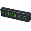 デジタル壁時計ビッグLEDタイムカレンダー温度湿気表示机テーブル時計電子LED壁ウォッチ装飾EUプラグH1230
