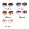 Fashionable Ladies Trimming Frameless Sunglasses With Rhinestones Rimless Sun Glasses Colorful Lenses Metal Legs 6 Colors Wholesale