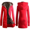 Женская куртка толще толстовки с капюшоном леопард молнии пальто женщин плюс бархатные пальто вареволики женская осенняя куртка 20111