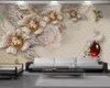 Luxe 3d wallpaper luxe diamant bloem 3d behang romantische bloem decoratieve zijde klassieke 3d behang