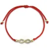 10 sztuk / partia Kryształ 8 Nieskończoność Braid Bransoletki Pleciona Rope Lucky Jewelry Red Bransoletka