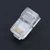 GOUD VERPLAATSTE MODULAIRE STUK 100PCS RJ45 Netwerk Modulaire plug 8p8c Cat5e Kabelconnector Einddraad Pass door Gat Crystal Heads1