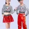Yeni Çocuk Modern Caz Dans Hip Hop Kostüm Erkek Kız Payetli Pilmen Performans Giysi Sahne Giyim