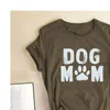 Chien Maman T-shirt Imprimé Femmes T-shirt Drôle Femme O Cou T-shirts D'été Harajuku Esthétique Hauts Vêtements Décontractés