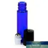 6pcs 10ml Cobalt Blue Glass Roll on Bottle with Stainless Steel Roller Ball for essential oil blends empty cosmetic containers