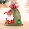 Designer- Sacchetti regalo creativi per decorazioni natalizie Borsa per mele con fascio di iuta per bambini Borsa per biscotti con caramelle Borsa regalo di Natale