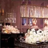Luxury gold diamond stand with chandeliers centerpieces for wedding table decoration