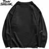 Pull en tricoté Hip Hop Streetwear Harajuku Pullover Mens Pull d'hiver Coton Coton Coton Casual Black 201221