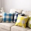 18x18inch Plaid Decorative Pillow Cover With Pompom Ball Classic Check Pillow Case Throw Pillow Cushion Cover Home Decoration WVT1208