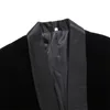 PYJTRL Maschio Plus Size Classico Nero Scialle Risvolto Velluto Blazer Uomo Moda Casual Matrimonio Sposo Giacca da vestito sottile Cantanti Costume 201006