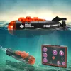 Mini Micro-Radio التحكم عن بُعد RC Supmarine Ship Boat مع هدية LED Light Toy