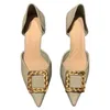 Robe chaussures femmes classique pointu talons hauts boucle carrée design sens du tempérament sandales stiletto 220314