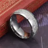 8 мм вольфрамовое мужское кольцо с инкрустацией метеоритным серебром, полированные обручальные кольца, мужское кольцо из нержавеющей стали 316L, размер 7-13 #307a