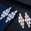 Dungle Chandelier Pera Lüks Gelin Düğün Dubai Altın Markası Şekli Kübik Zirkonya Gelinler İçin Büyük Uzun Küpeler Acces6598725
