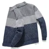 Cardigan hommes pull rayé gris hommes pull surdimensionné tricoté Cardigan vêtements chauds pour Homme 3XL Style coréen Homme 201221