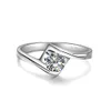 0.6ct hoek kus solitaire verlovingsring voor vrouwen 925 zilver NSCD gesimuleerde diamanten ring gratis verzending vanuit de VS.