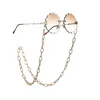 Mode enkel lång metallglasskedja vintage designer solglasögon kedja 70cm guldfärger 12st / lot grossist