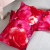 4st 3d tryckta sängkläder uppsättning sängkläder kinesiska rosen queen size duntet täcke + säng ark + 2 killowcases 201021
