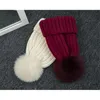 Qualité amovible réel vison fox fourn fur pom pom balles acryliques beanies hiver chauds cure thats adultes enfants