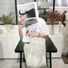 Torba Na Zakupy Fashion Foldable Promotion Girls bag Canvas Reusable Hollow Beach Tote Mesh Black Shopping Bag