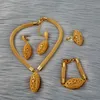 Afrikansk 24k guld för kvinnor bröllopspresenter Etiopiska smyckesset Dubai bröllopsfest örhängen ring set arabiska krage smycken 201224