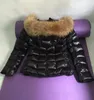 Marken Winter Daunenjacke Frauen Kurzer Warmer Mantel Schwarz Echter Waschbärpelz Mit Kapuze Weibliche Weiße Ente Daunenmäntel