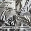 Luxe Solide Faux Soyeux Couette Confortable Linge De Literie Blanc / Gris Taie D'oreiller CN Lit Double Housse De Couette Ensemble Y200111