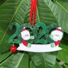 Christmas Tree Hanging Ornament 2020 Family Of 2 3 4 5 Santa Claus Pendant DIY Name Benediction Ornament Xmas Party Decorations RRA3564