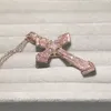 Handmade 18k Rose Gold Colar de Casamento para Mulheres Homens Cristianismo Cross Pingentes Sona Diamante Pintura Full Fine Jewelry Quatro Estilos