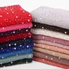 New Women Bubbles Chiffon Scarf With Diamond Studs Pearls Scarf Plain Hijab Shawls Wraps Solid Color Muslim hijab Y2010072139002