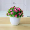 Flores decorativas Grinaldas Artificial Tabletop Bonsai Simular Flor Pote para Decoração de Mesa de Jantar em Casa