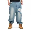 Męski dżinsy męski Hip Hop duży rozmiar luźne luźne spodni spodni12783