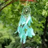 Originality Dream Catcher Wind Chime Net Two Rings Study Room Wall Hanging Feather Simplicity Decoration Pendant Gift Pink New 10ms M2