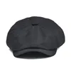 Sboy Hats BOTVELA Cap Men's Twill Cotton Eight Panel Hat Women's Baker Boy Caps Retro Big Large Male Boina Black Beret 0339E