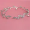 Luxury Crystal Bridal Tillbehör Bröllop Rhinestone Waterdrop Leaf Tiara Crown Headband Frontlet Brides Hair Smycken