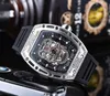 2022 Top Luxury Quartz Horloges roestvrijstalen kast 6 pin seconden Rubberen band Watch Male klokrelogio masculino314s