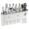 Muur gemonteerde magnetische tandenborstelhouder automatische tandpasta dispenser sterke adsorptie magnetische cup badkamer accessoires sets lj20120258ii