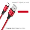 USB-typ C-kablar flätat 25cm 50cm 1m 2m 3m Snabb Laddning 2.4a Databand USB-kabel för Samsung Huawei Typ-C Långtråd