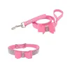 Bowknot Cat Collare per cani in fibra regolabile Collare e guinzaglio per cani Set per cuccioli Cani di grossa taglia Pet Stuff Martingale 201030