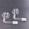 90 degrés 10mm 14mm 18mm mâle femelle clair épais tuyaux de brûleur à mazout en verre pyrex pour plates-formes pétrolières bangs en verre épais gros bols accessoires pour fumeurs