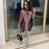 Plus size 2X fall winter Women sexy night club wearing mesh Jumpsuits casual solid color long sleeve Rompers sexy skinny bodysuits5484606