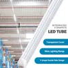 Länkbar LED-butiksljus 4FT 8FT 120W Dubbelsidan 4 Rader LED Tube Lights V-Shaped Integrated Bulb Light Fixtures Warehouse Gargae Lamp