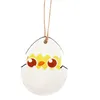 Easter Wooden Ornaments Chicken Bunny Shaped Wood Craft Hanging Pendant with Rope for Easter Party Decor